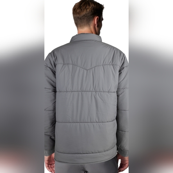 Stylish Men's Beige Puffer Jacket - Picture 2 of 15